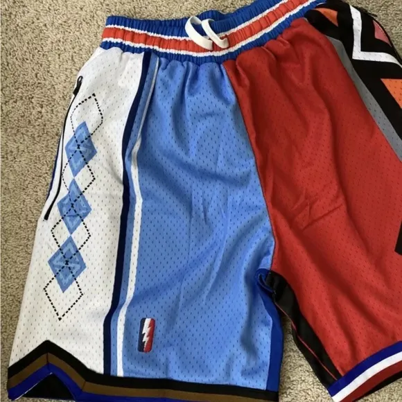 Trillest Establishment &quot;Be Like Mike&quot; Swingman Shorts Red Blue Mens Size Medium