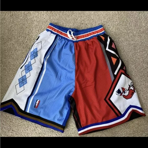 Trillest Establishment &quot;Be Like Mike&quot; Swingman Shorts Red Blue Mens Size Medium