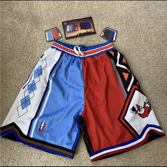 Trillest Establishment &quot;Be Like Mike&quot; Swingman Shorts Red Blue Mens Size Medium
