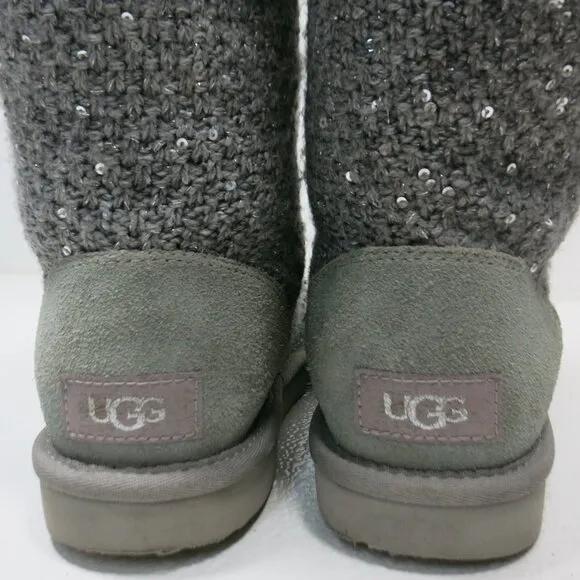 UGG 1104669K Australia Sequin Knit Insulated Winter Boots Big Kids Shoes sz 4