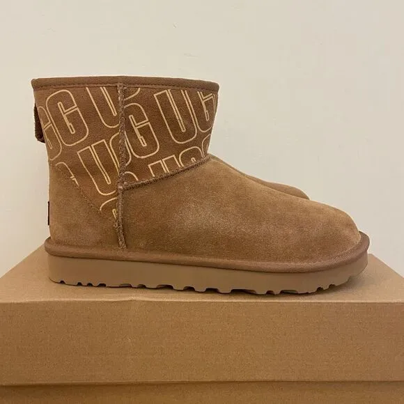 UGG Classic Mini II UGG Graphic Boots Chestnut USA Women Size 6/UK 4/EU 37