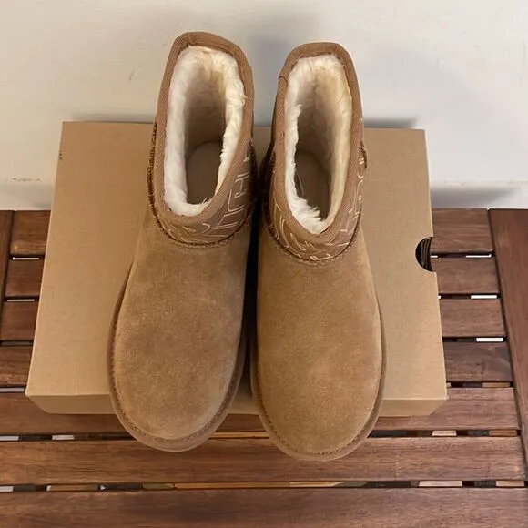UGG Classic Mini II UGG Graphic Boots Chestnut USA Women Size 6/UK 4/EU 37