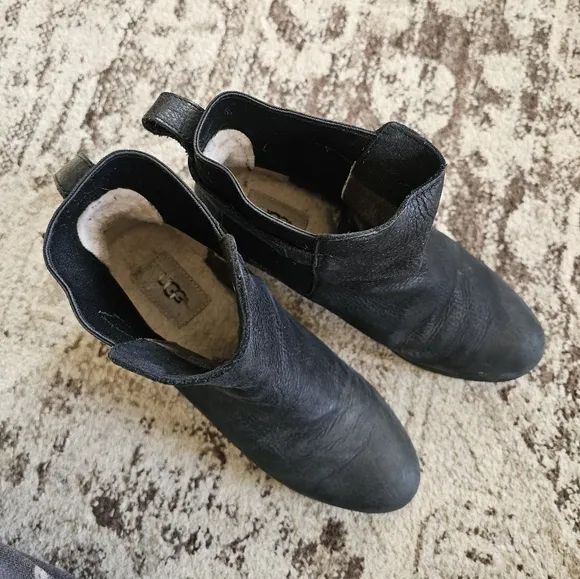 UGG Indra Waterproof Wedge Leather Boots