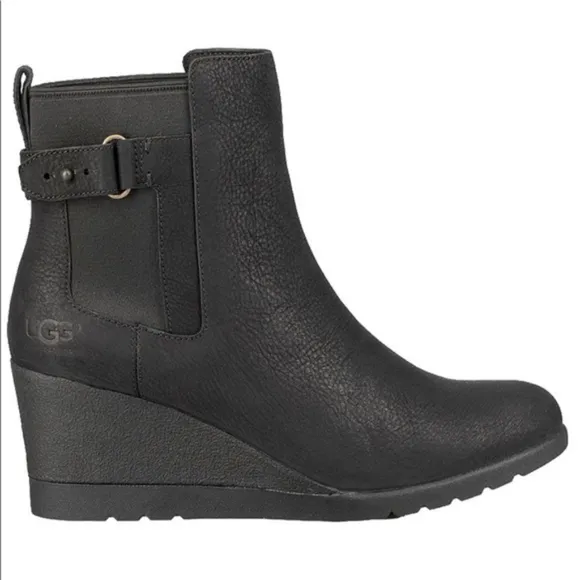 UGG Indra Waterproof Wedge Leather Boots