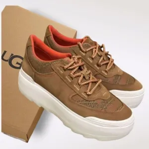 UGG Marin Mega Lace Heritage Braid Women's Shoes in Brown Size 8 NEW