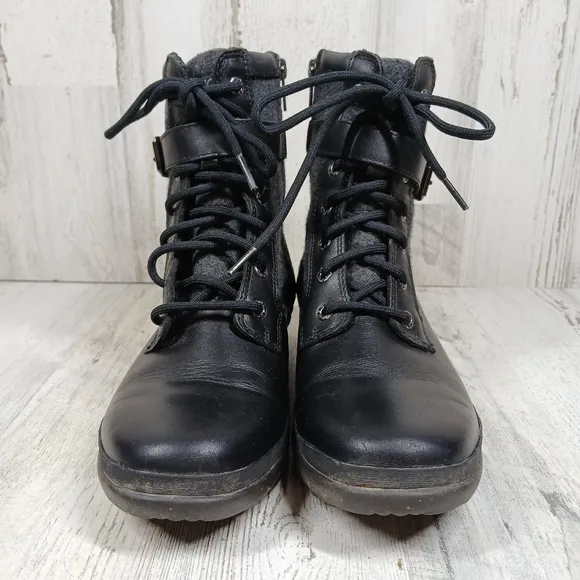 UGG® Women's Kesey Black Lace Up Waterproof Boots #969