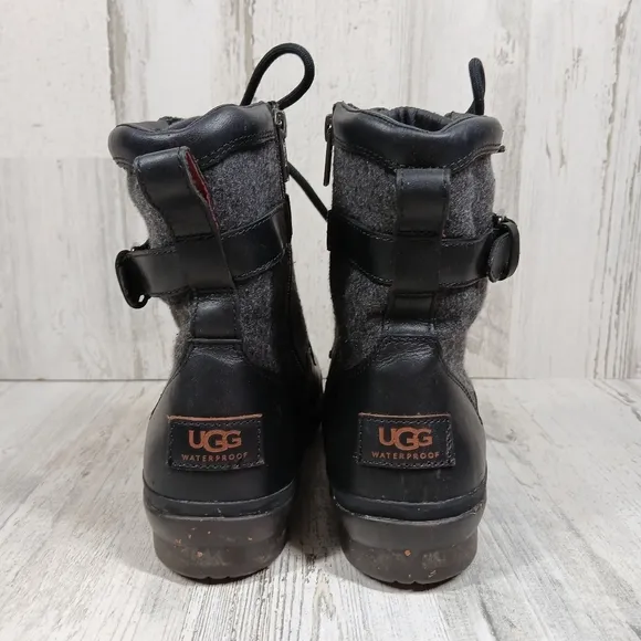 UGG® Women's Kesey Black Lace Up Waterproof Boots #969
