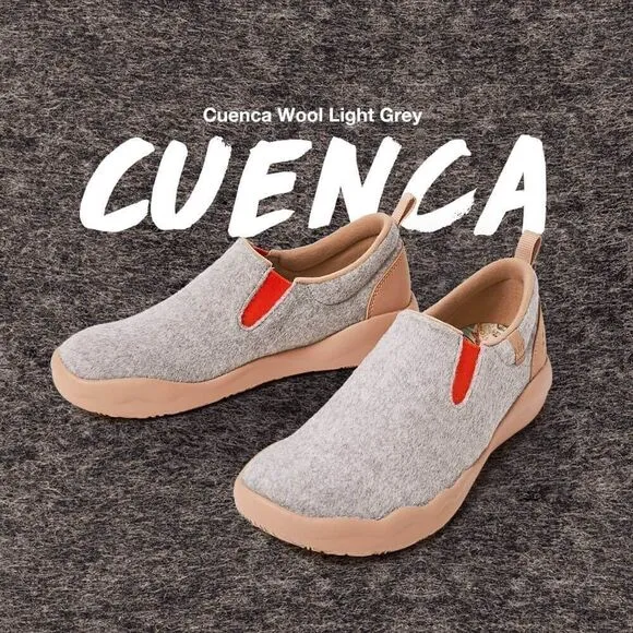 UIN Men's Walking Shoes Slip On Lightweight Comfort  (Cuenca Light Grey Wool )