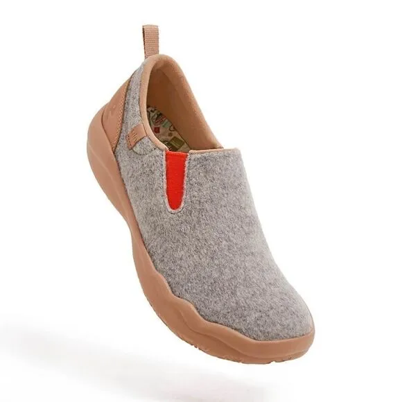 UIN Men's Walking Shoes Slip On Lightweight Comfort  (Cuenca Light Grey Wool )