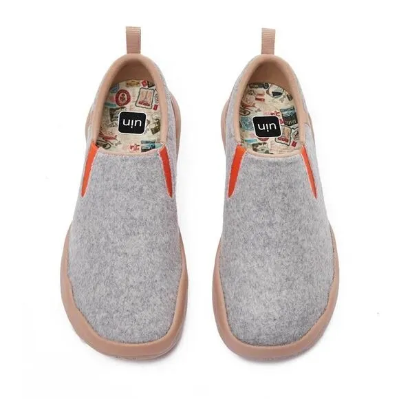 UIN Men's Walking Shoes Slip On Lightweight Comfort  (Cuenca Light Grey Wool )