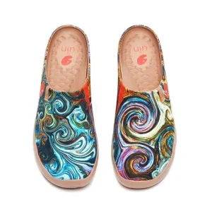 UIN Men's Slipper Comfort Mules Walking Casual Travel Shoes (Starry Night)