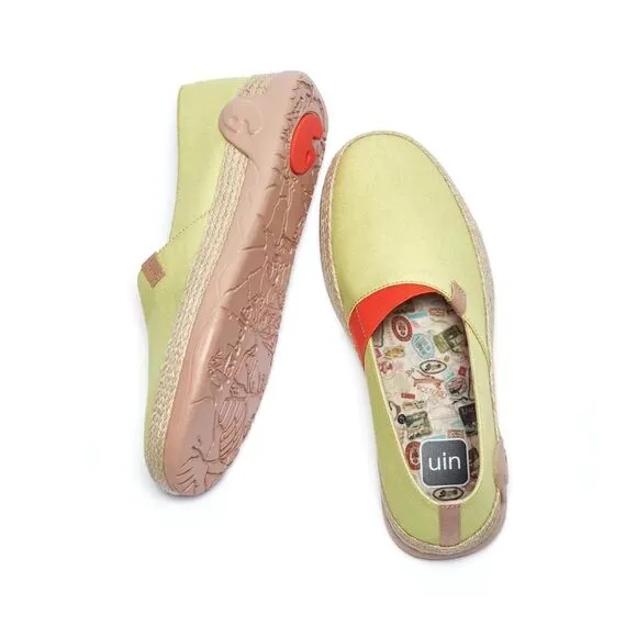 UIN Women's Espadrilles Walking Casual Shoes (Marbella Pale Green)New No Box