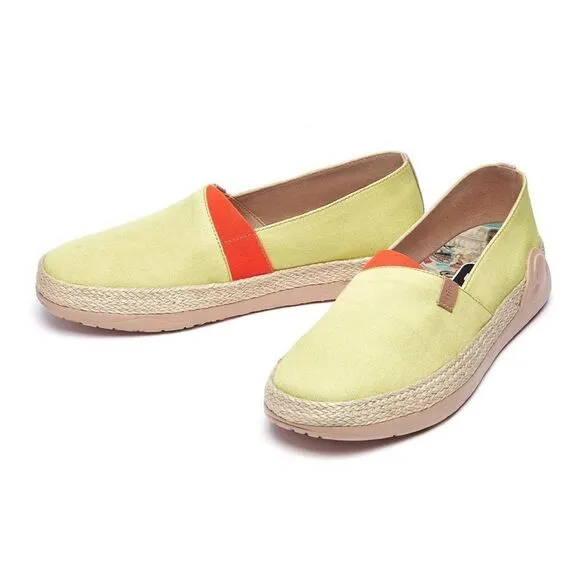 UIN Women's Espadrilles Walking Casual Shoes (Marbella Pale Green)New No Box