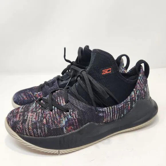 Under Armour Curry 5 Youth Basketball Shoe Athletic Sneakers Size 3Y Black Pink