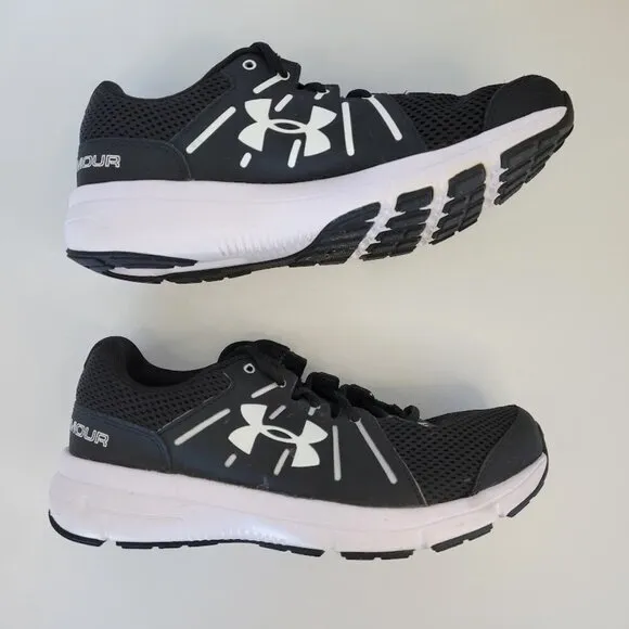 Under Armour Dash Rn 2  Black Mesh Upper Lace Up Athletic Shoes Size 6.5 NWOT