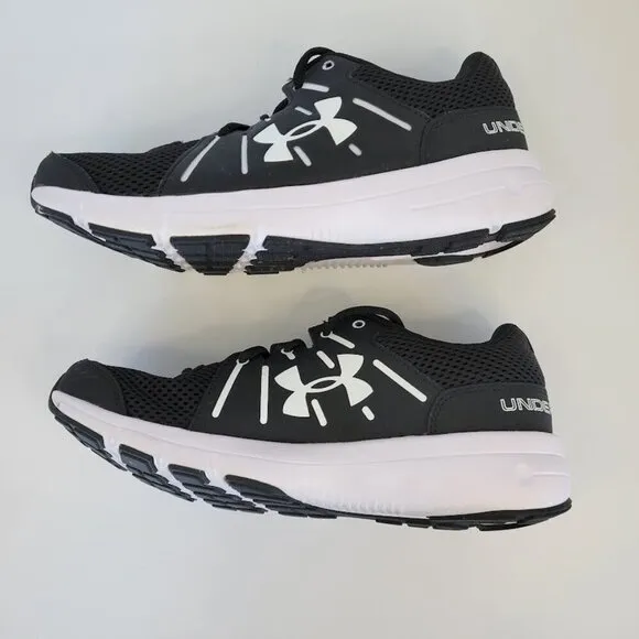 Under Armour Dash Rn 2  Black Mesh Upper Lace Up Athletic Shoes Size 6.5 NWOT