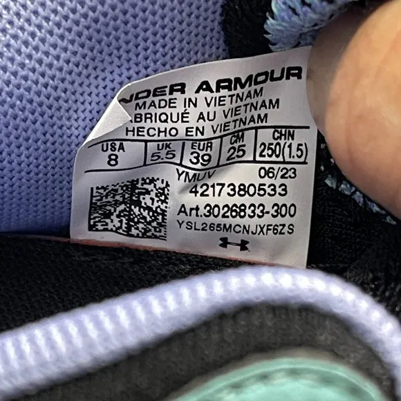 Under Armour Flow Breakthru 4 SOS Shoes Women Sports Blue Black 8 3026833-300