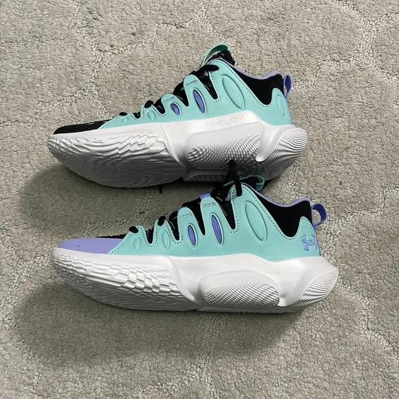 Under Armour Flow Breakthru 4 SOS Shoes Women Sports Blue Black 8 3026833-300