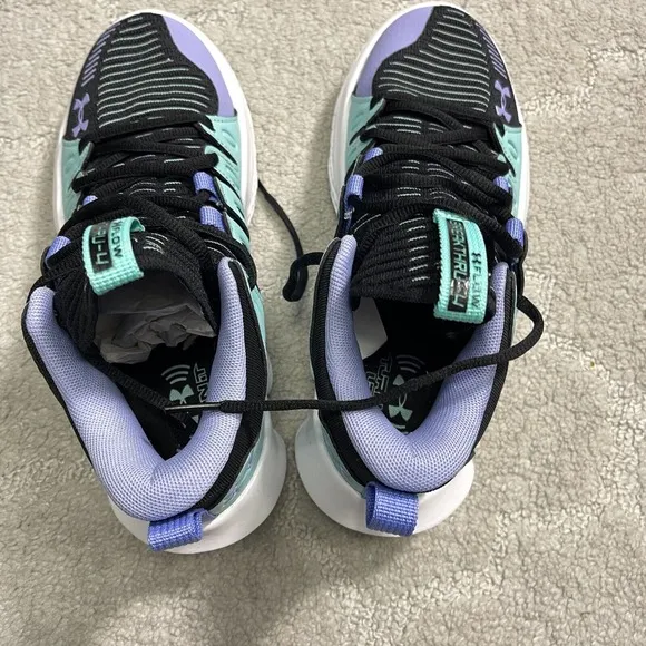 Under Armour Flow Breakthru 4 SOS Shoes Women Sports Blue Black 8 3026833-300