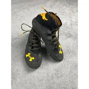 Under Armour Men's The Rock Delta Running Shoes Black Yellow Lace Up Size 15