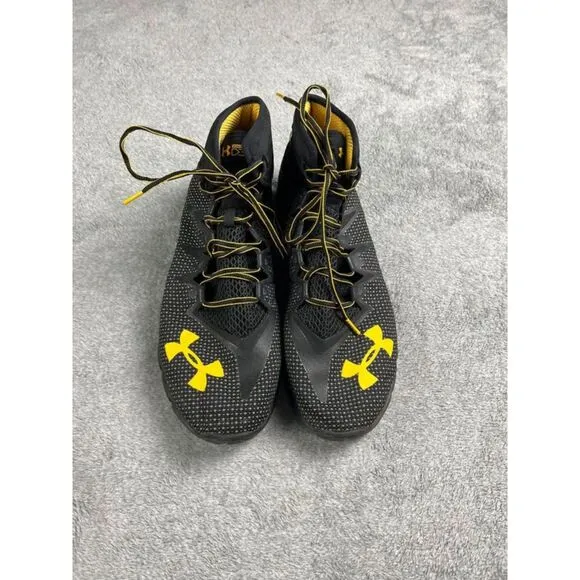 Under Armour Men's The Rock Delta Running Shoes Black Yellow Lace Up Size 15