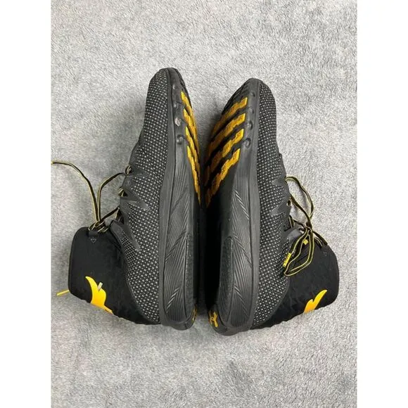 Under Armour Men's The Rock Delta Running Shoes Black Yellow Lace Up Size 15