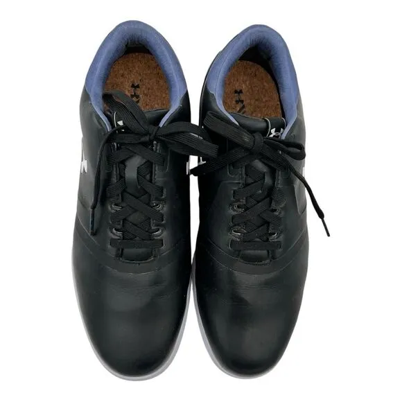 Under Armour Men's UA Performance SL Leather Spikeless Golf Shoes Black Size 12