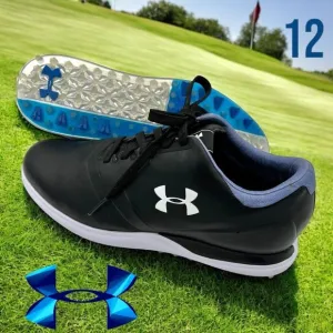 Under Armour Men's UA Performance SL Leather Spikeless Golf Shoes Black Size 12