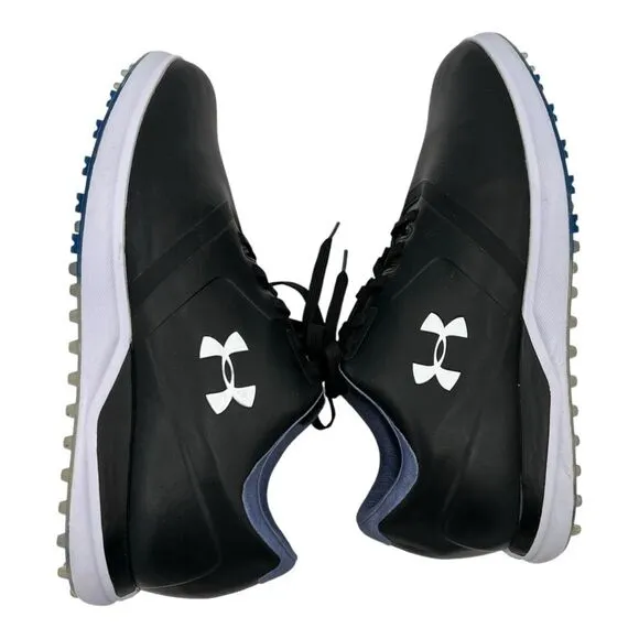 Under Armour Men's UA Performance SL Leather Spikeless Golf Shoes Black Size 12