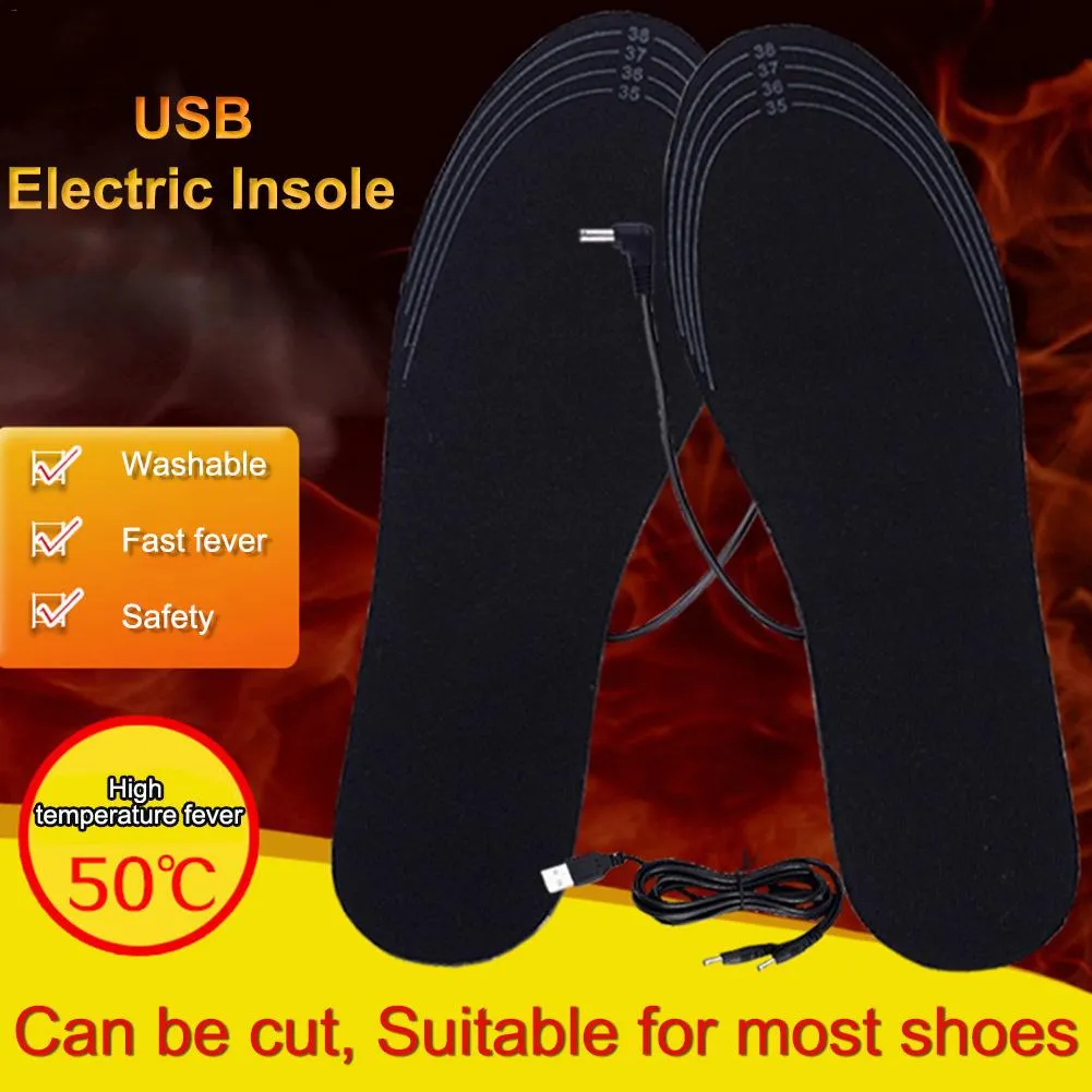 Unisex Winter Warmer Foot USB Charging Electric Heated Insoles For Shoes Heating Insole Boots Cuttable Rechargeable Heater Pads