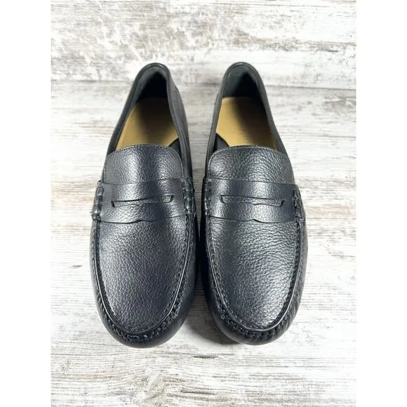 UNWORN Men's Cole Haan Grant Canoe Black Penny Loafer Driving Shoes Sz 10.5M