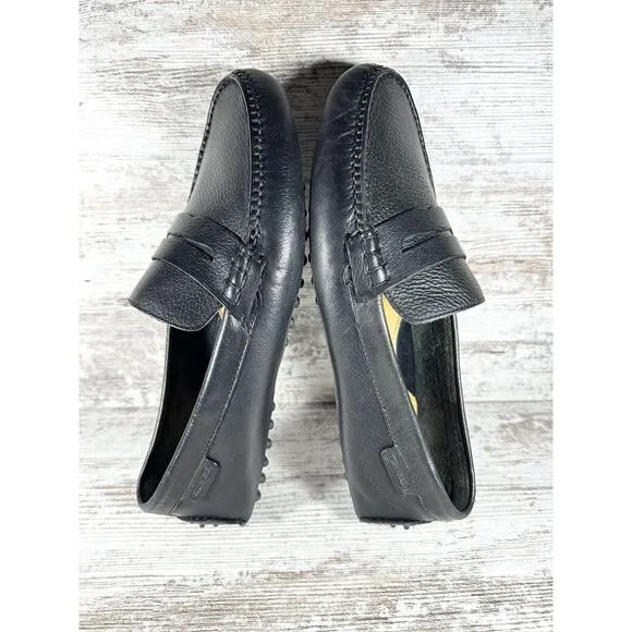 UNWORN Men's Cole Haan Grant Canoe Black Penny Loafer Driving Shoes Sz 10.5M