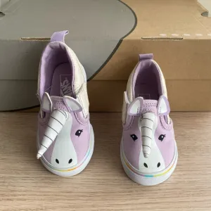 Vans Asher V Purple Unicorn Shoes Toddler Sneakers - SZ 4.5 C