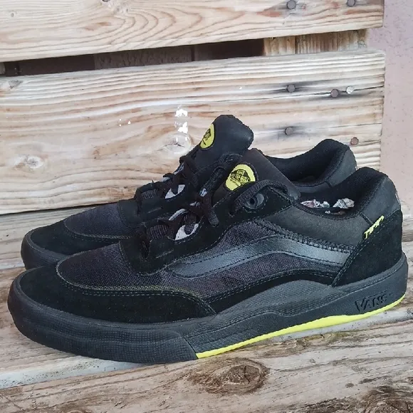 Vans Black and Yellow Sneakers with Neon Accents