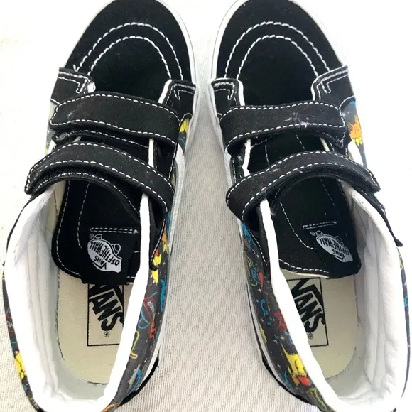 VANS KIDS SKB-MID REISSUED V GLOW SHOES BLACK MULTI SIZE 3