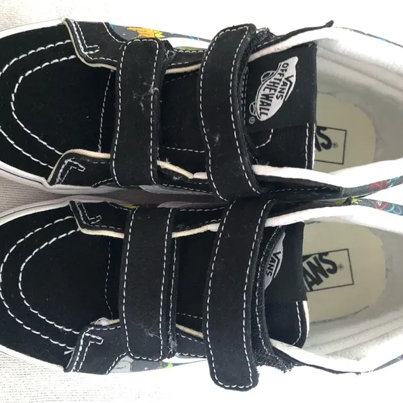 VANS KIDS SKB-MID REISSUED V GLOW SHOES BLACK MULTI SIZE 3