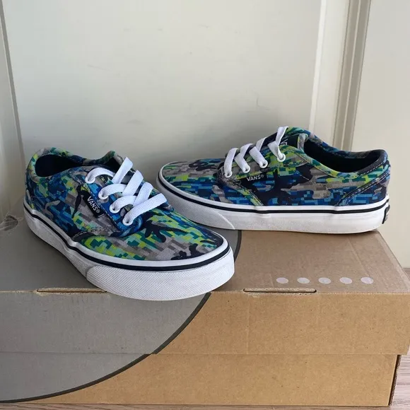 Vans Lo White/Multicolor Kids Sneakers Shoes- SZ 1 Y
