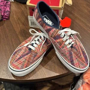 Vans men/Women woven Chevron  pink twist Athletic Shoes with Waffle Sole