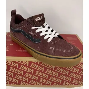 Vans Shoes Mens Size 8.5 Filmore‎ Suede Mesh Chocolate Brown Gum Sneakers NEW