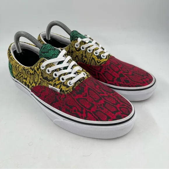 Vans Unisex Multicolor Python Red, Yellow, Green Lace-Up Sneakers-M/9 | W/10.5