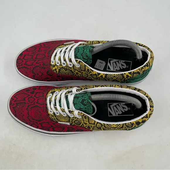 Vans Unisex Multicolor Python Red, Yellow, Green Lace-Up Sneakers-M/9 | W/10.5