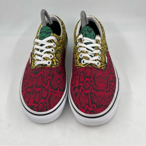 Vans Unisex Multicolor Python Red, Yellow, Green Lace-Up Sneakers-M/9 | W/10.5