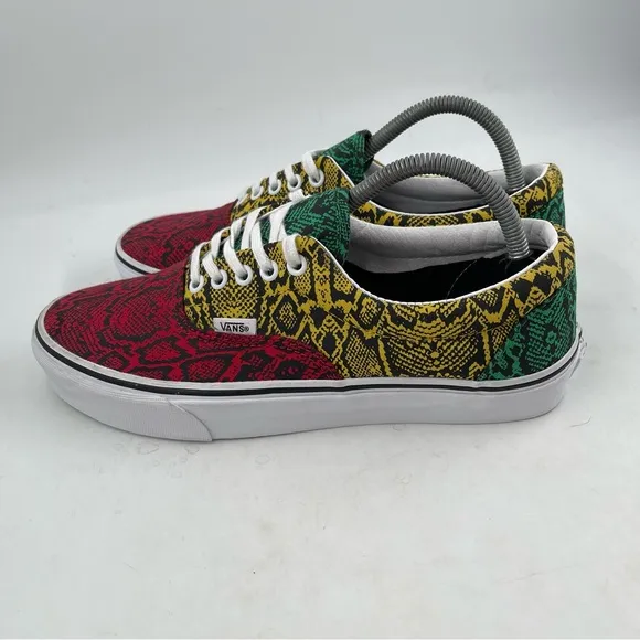 Vans Unisex Multicolor Python Red, Yellow, Green Lace-Up Sneakers-M/9 | W/10.5