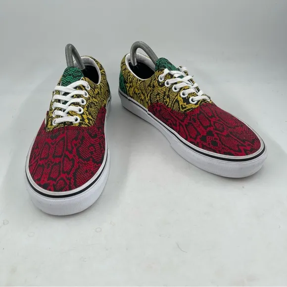Vans Unisex Multicolor Python Red, Yellow, Green Lace-Up Sneakers-M/9 | W/10.5