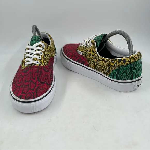Vans Unisex Multicolor Python Red, Yellow, Green Lace-Up Sneakers-M/9 | W/10.5