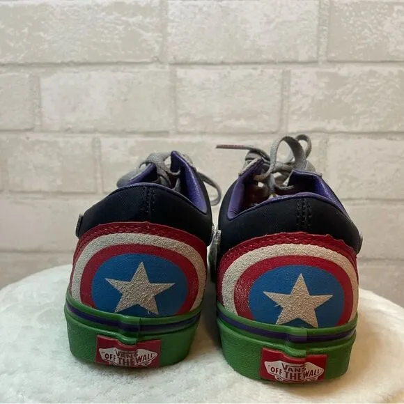 Vans X Marvel Collab Old Skool Avengers Shoes Sneakers Size Women's 6.5/Men's 5