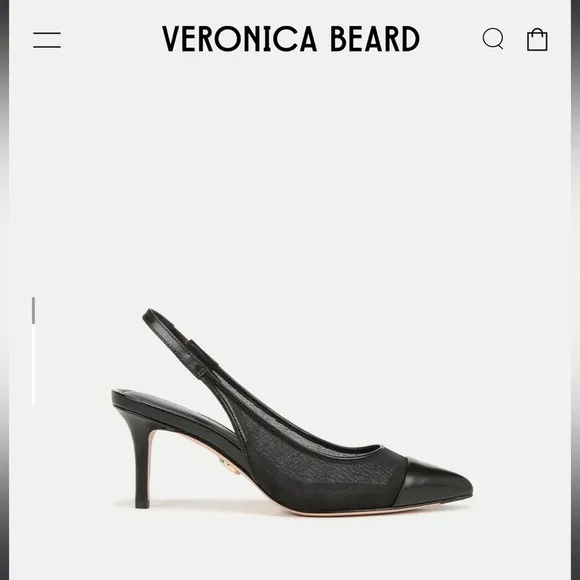 Veronica Beard Liliana Mesh Slingback Pump Black Size 10 NWT box and dust bag