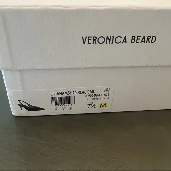 Veronica Beard Women's Liliana Mesh-70 Slingback Pump Black Mesh/Leather 7.5