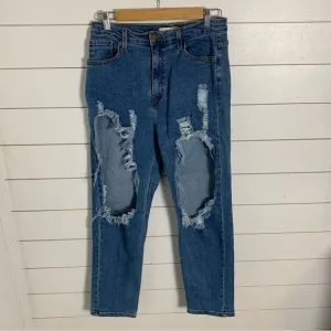 Vibrant MIU Destroyed distressed boyfriend denim jeans waist 30 size 13