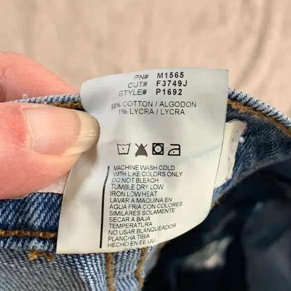 Vibrant MIU Destroyed distressed boyfriend denim jeans waist 30 size 13